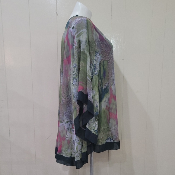 ABS by Allen Swartz Multi Color Tunic Dress Blouse Sz M Lined One Shoulder NWT - Picture 5 of 13